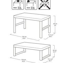 Раскладной стол Лион с регулируемой высотой столешницы (Lyon rattan table) коричневый (h400/650) | фото 2